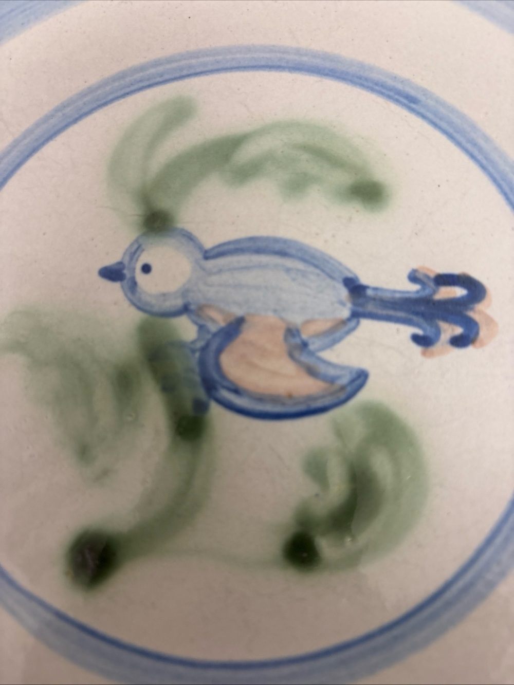 MA Hadley Stoneware RARE Vintage Sparrow Takes Flight 7 5/8 Salad Plate